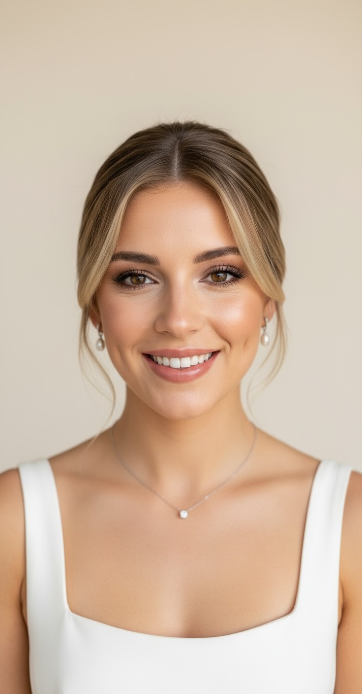 After Updo With Bangs For Wedding